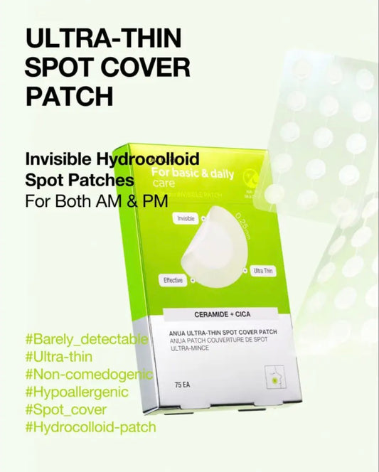 Anua Ultra‑Thin Spot Cover Patch : Cica + Céramide - 75 pcs