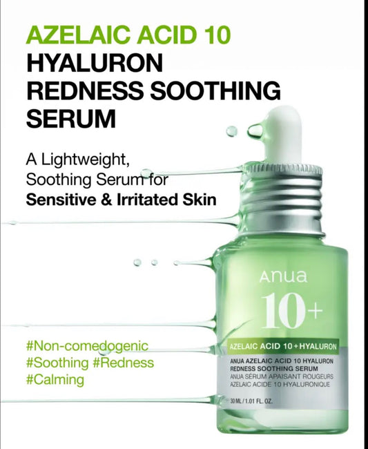 Anua Sérum Apaisant Rougeurs : Acide Azélaïque 10 % + Hyaluron – 30 ml