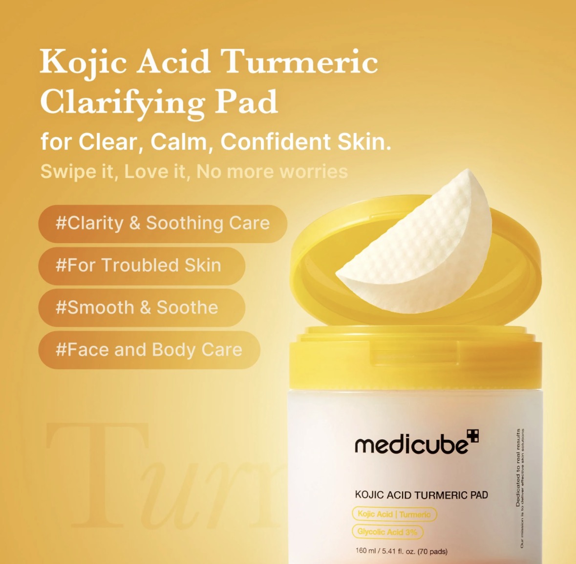 Disques Toniques Éclaircissants Kojic Acid Medicube – Visage & Corps