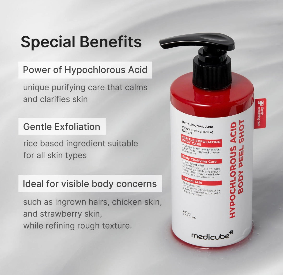 Body Peel Shot à l'Acide Hypochloreux Medicube – Sérum Exfoliant Corps