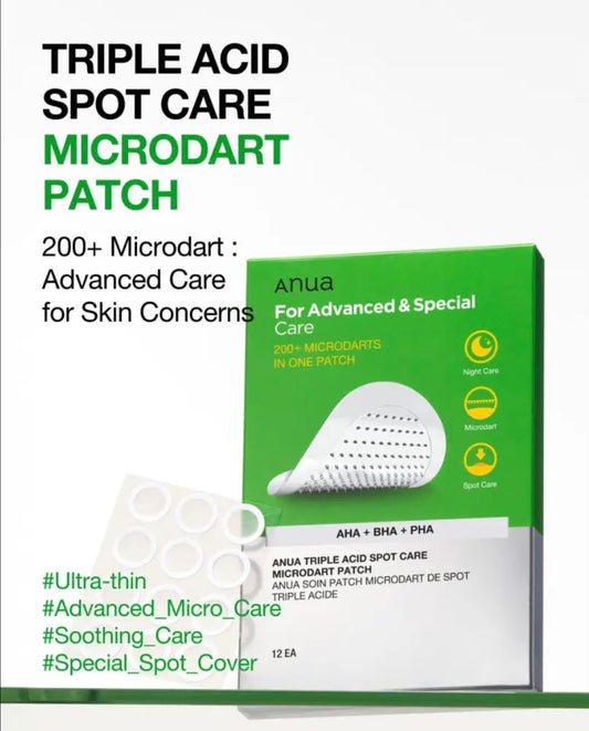 Anua Triple Acid Spot Care Microdart Patch : AHA, BHA & PHA - 12 pcs
