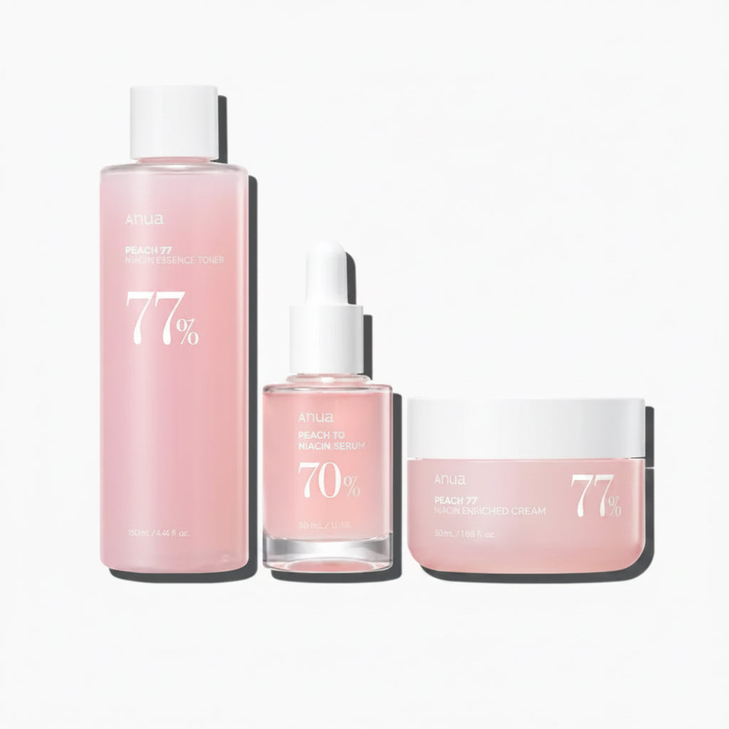 Anua Peach Brightening Set : Toner + Sérum + Crème – 250/30/50 ml