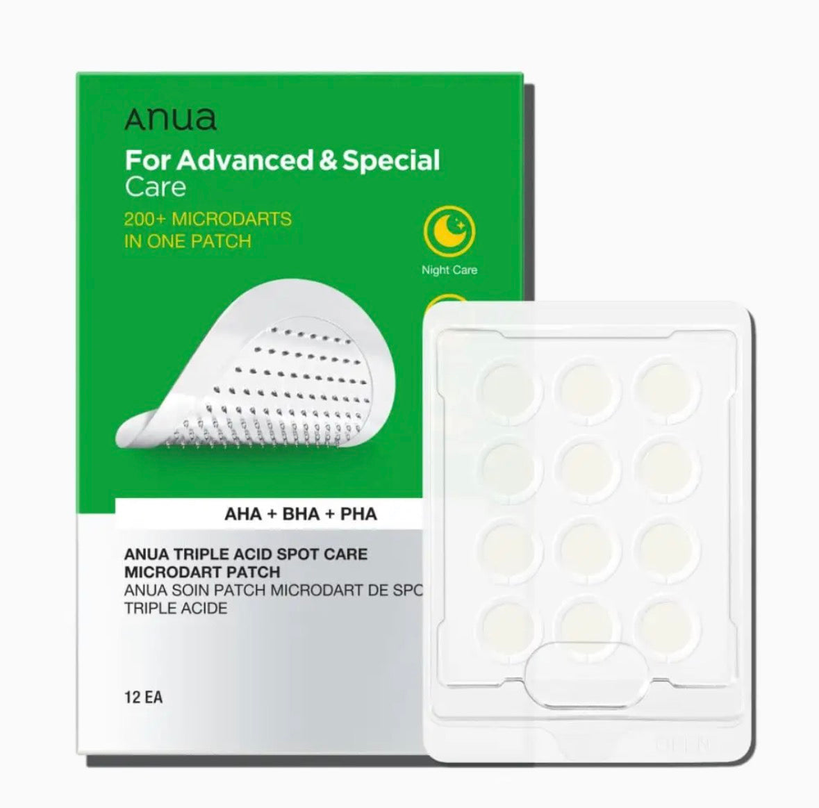 Anua Triple Acid Spot Care Microdart Patch : AHA, BHA & PHA - 12 pcs
