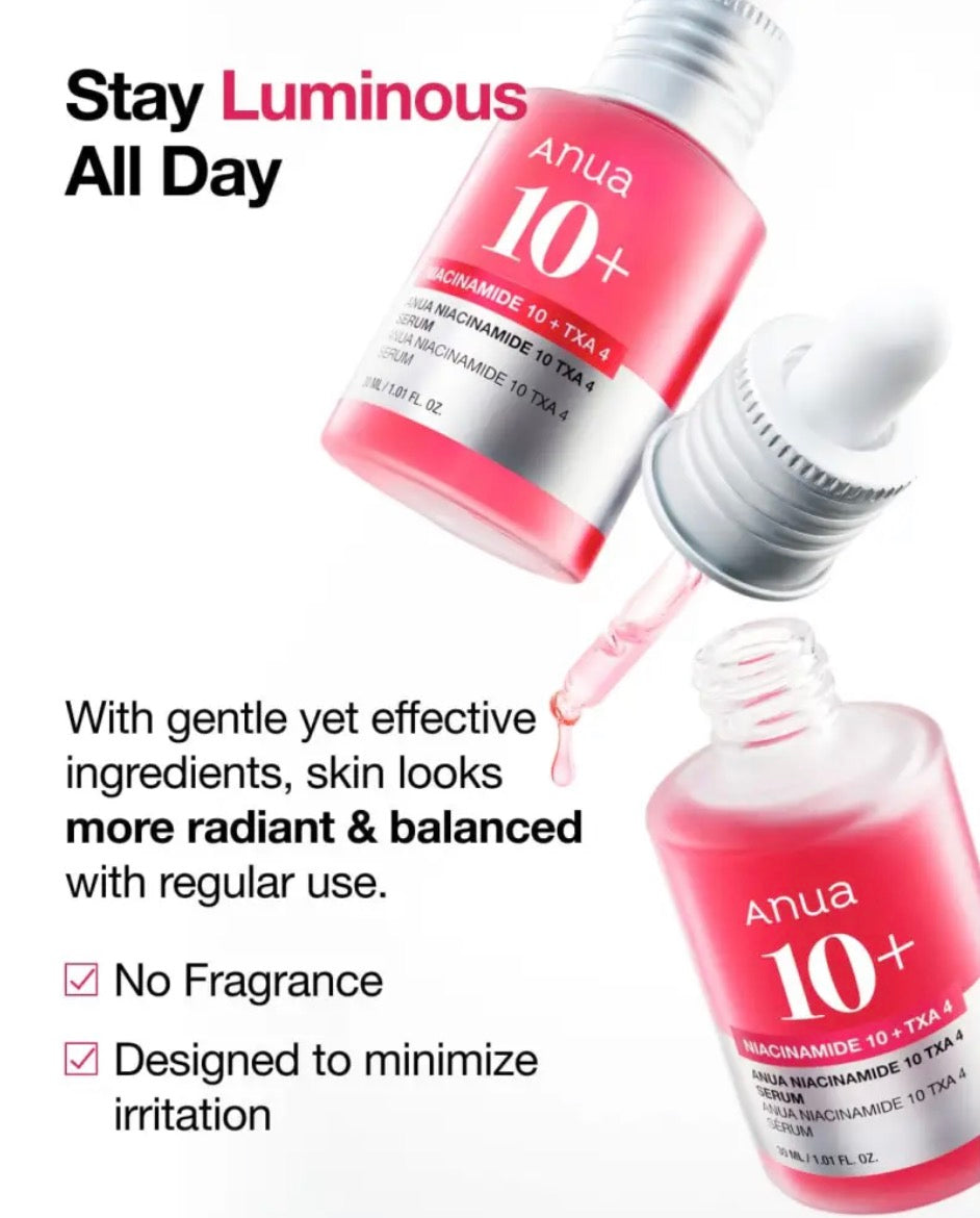 Anua Sérum Anti-Taches Niacinamide 10 % + TXA 4 % : Éclat & Correction – 30 ml