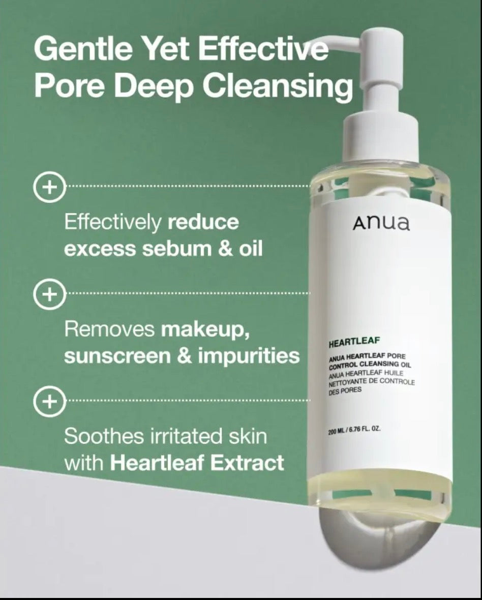 Anua Duo Double Nettoyage : Huile + Mousse Heartleaf – 200 + 150 ml