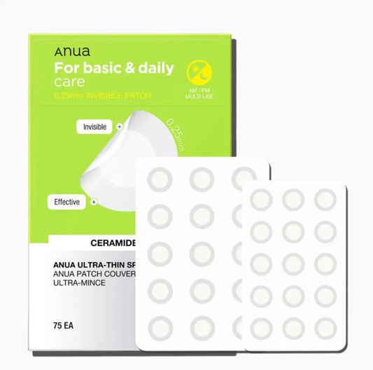 Anua Ultra‑Thin Spot Cover Patch : Cica + Céramide - 75 pcs