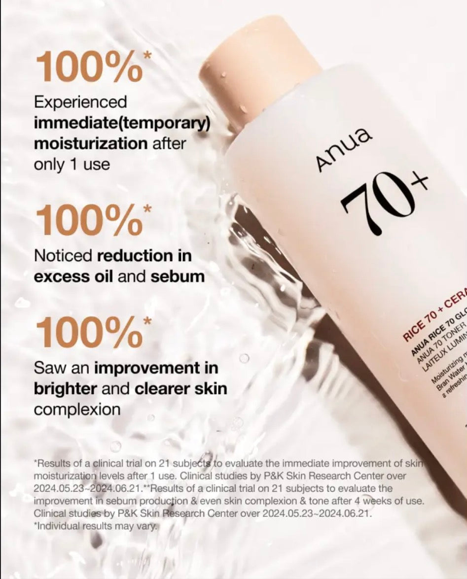 Anua Toner Lait Éclat Rice‑70 : Riz + Hydratation – 250 ml