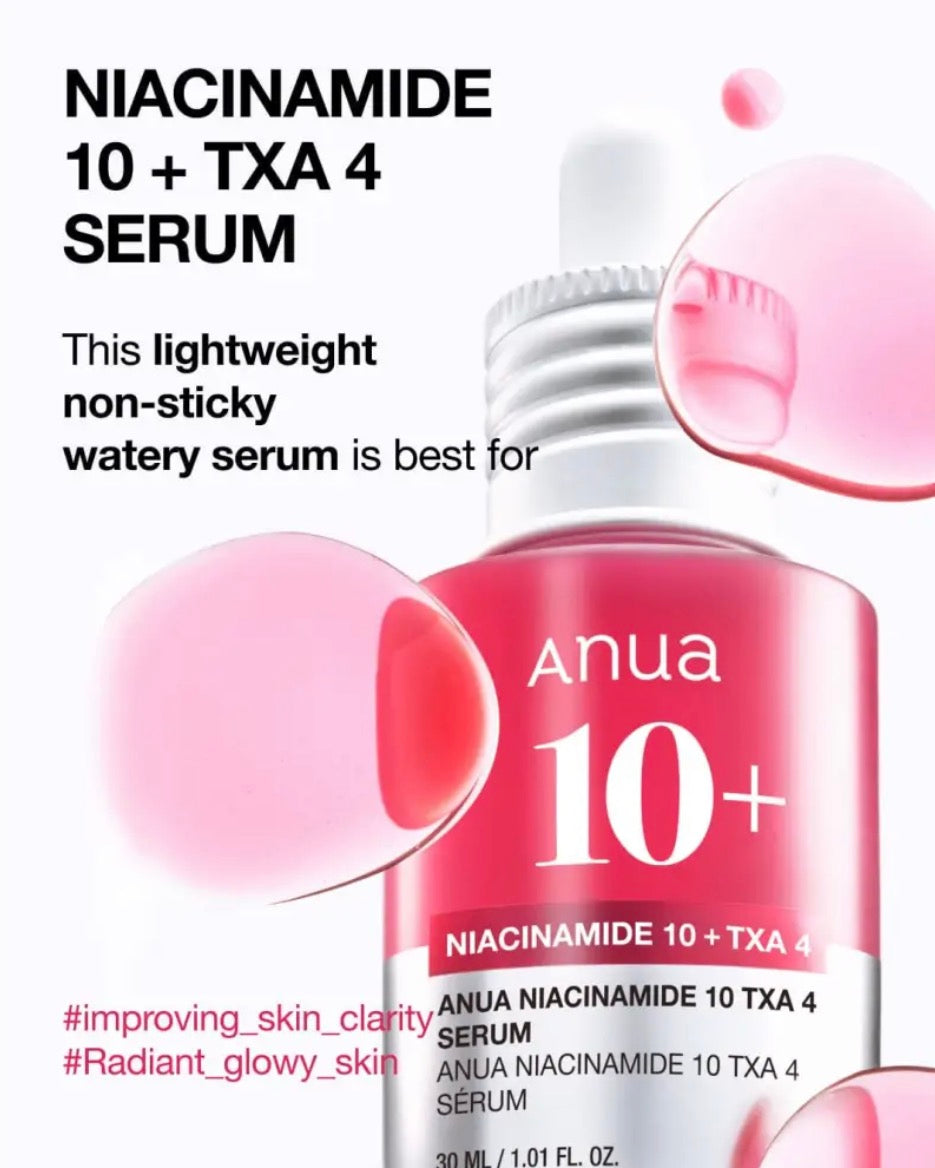 Anua Sérum Anti-Taches Niacinamide 10 % + TXA 4 % : Éclat & Correction – 30 ml