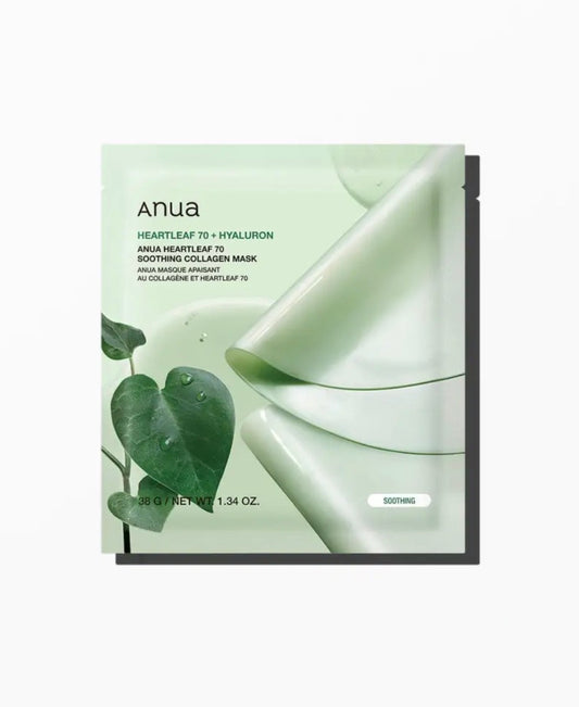 Anua Masque Collagène Apaisant 70% Heartleaf : Hydratation + Apaisement – 4 masques