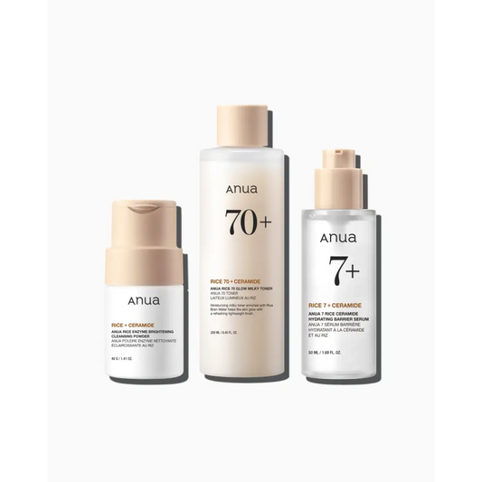 Anua Rice Glow Set : Nettoyage, Tonification & Sérum – Trio / Full Set