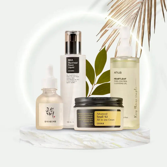 Pack anti imperfections : Anua + COSRX + Beauty of Joseon Pack Pores & Éclat : Huile, Sérum, BHA & Crème – 4 Soins
